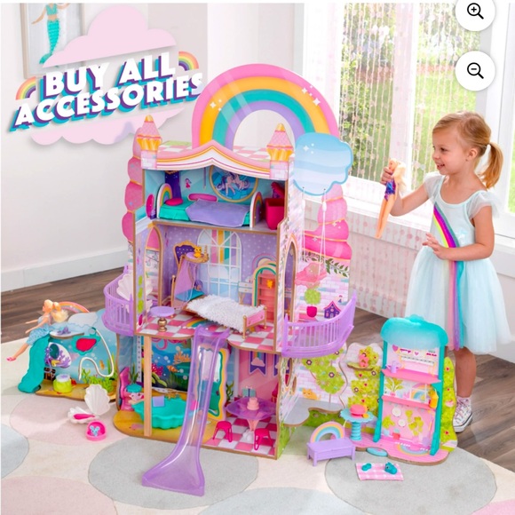 KidKraft Rainbow Dreamers Seashell Bathroom Dollhouse Furniture, 8 Pieces - Picture 7 of 11